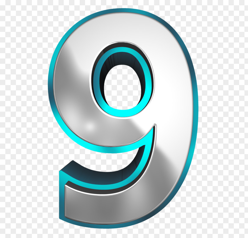 Metallic And Blue Number Nine Clipart Image Metal Clip Art PNG