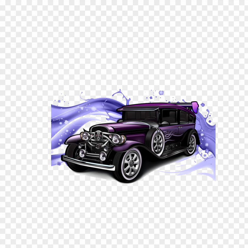 Personality Vintage Car Classic Cartoon PNG