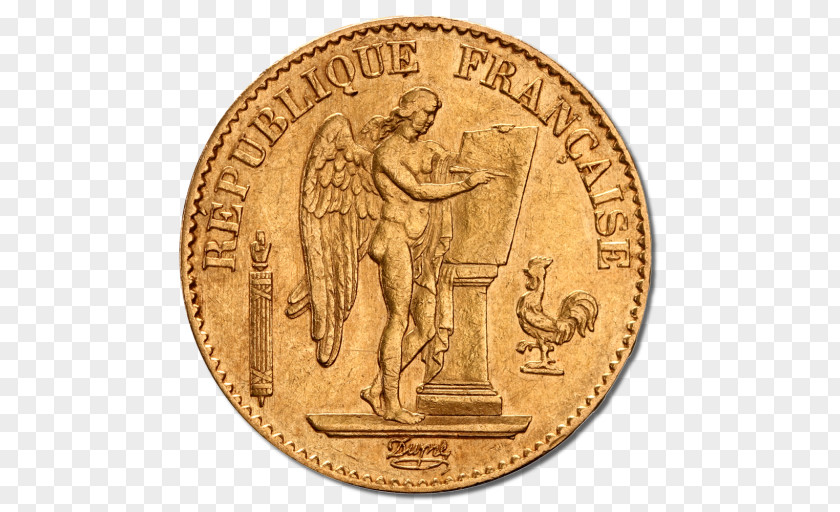 Coin Krugerrand Gold French Franc PNG