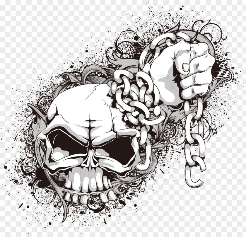 Vector Skull Chain And Crossbones Euclidean Clip Art PNG