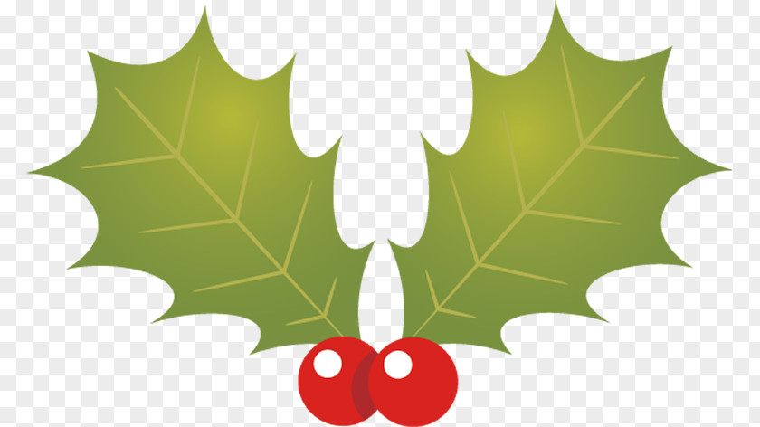 Black Maple Leaf Christmas Holly Ornament PNG