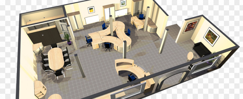 Design 3D Floor Plan Office PNG
