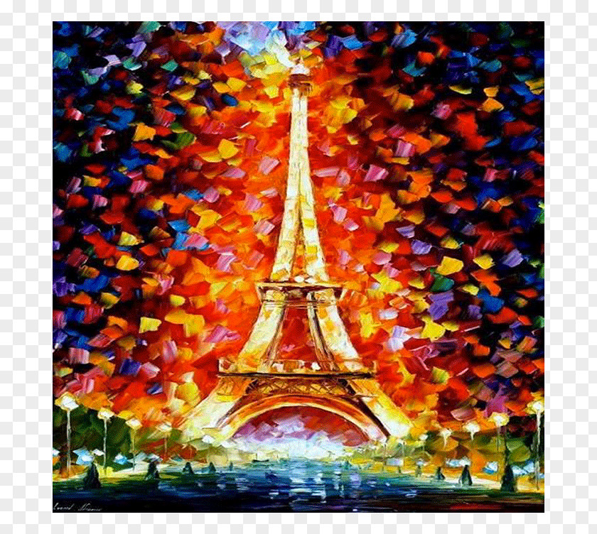Eiffel Tower Oil Painting Art PNG