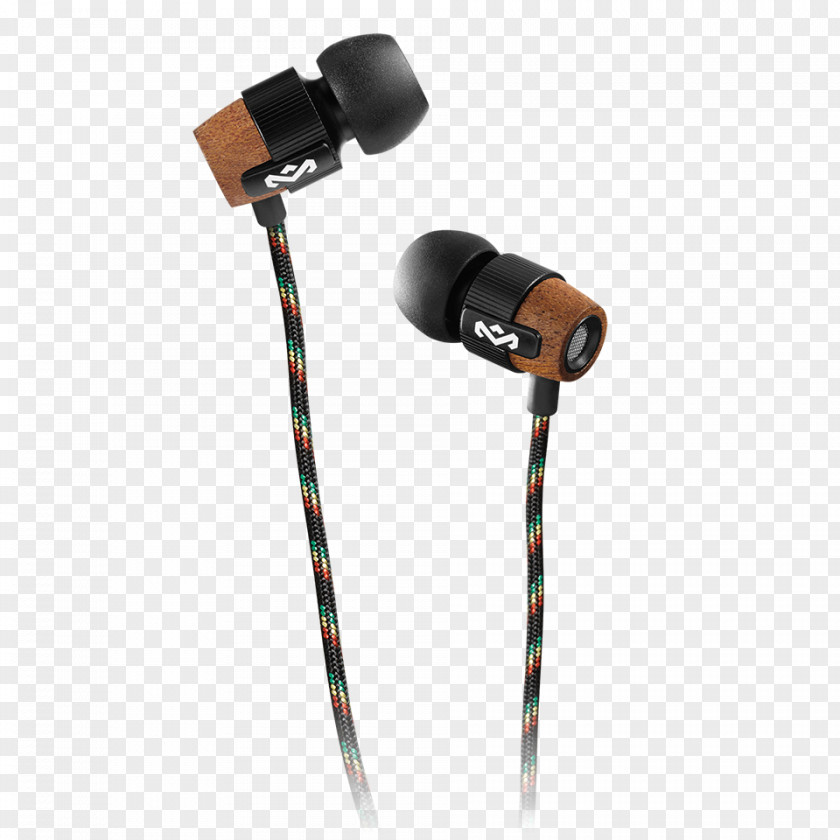 Headphones House Of Marley Em-Fe003-Mi Redemption Song In-Ear 3 Button Remote Microphone Smile Jamaica EM-FE000 PNG