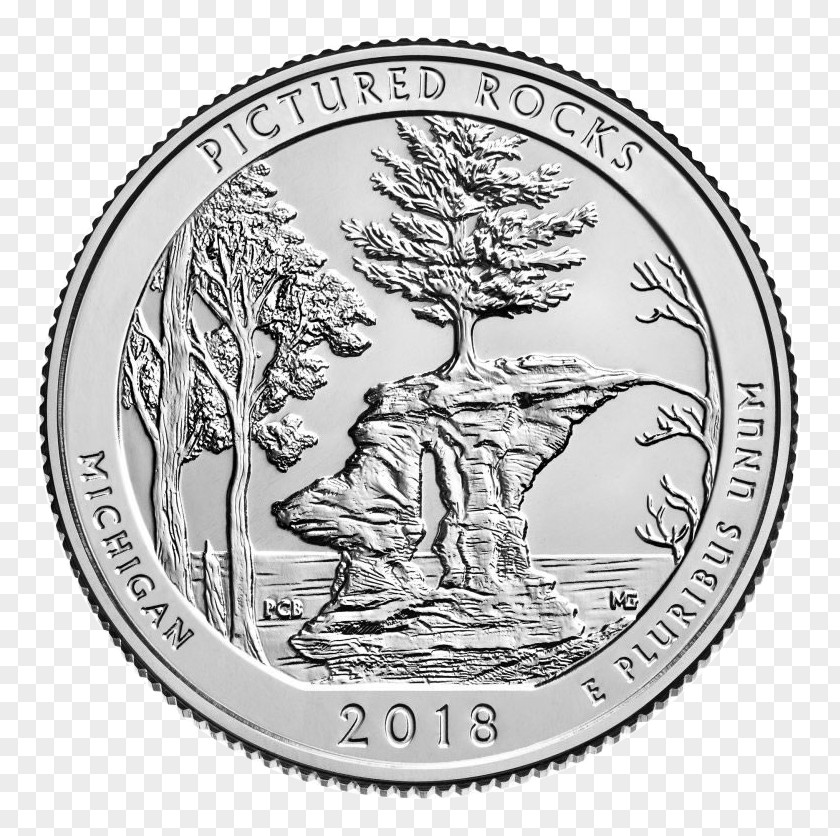 Park Apostle Islands National Lakeshore Pictured Rock Quarter Coin PNG