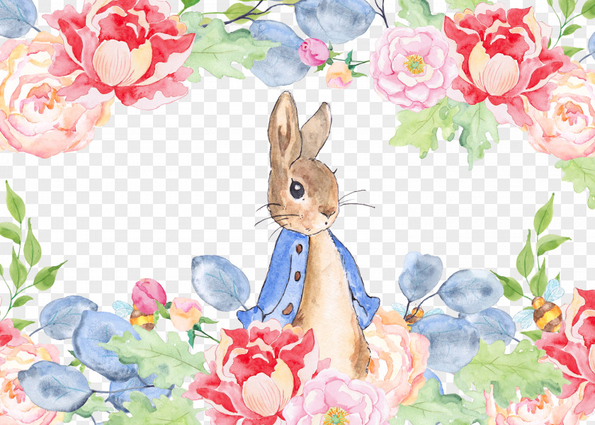 Watercolor Rabbit In The Garden Tale Of Peter Painting Clip Art PNG