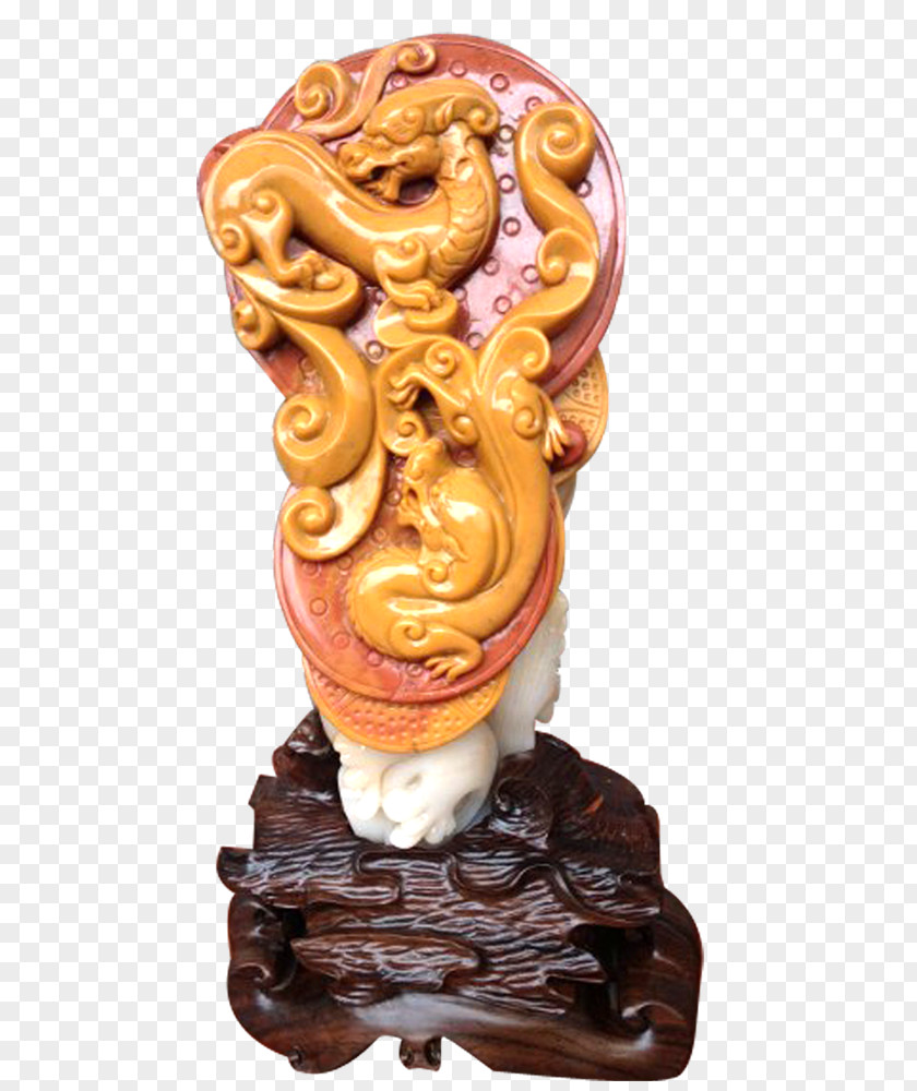 Hidden Dragon Jade Stone Carving Chinese PNG