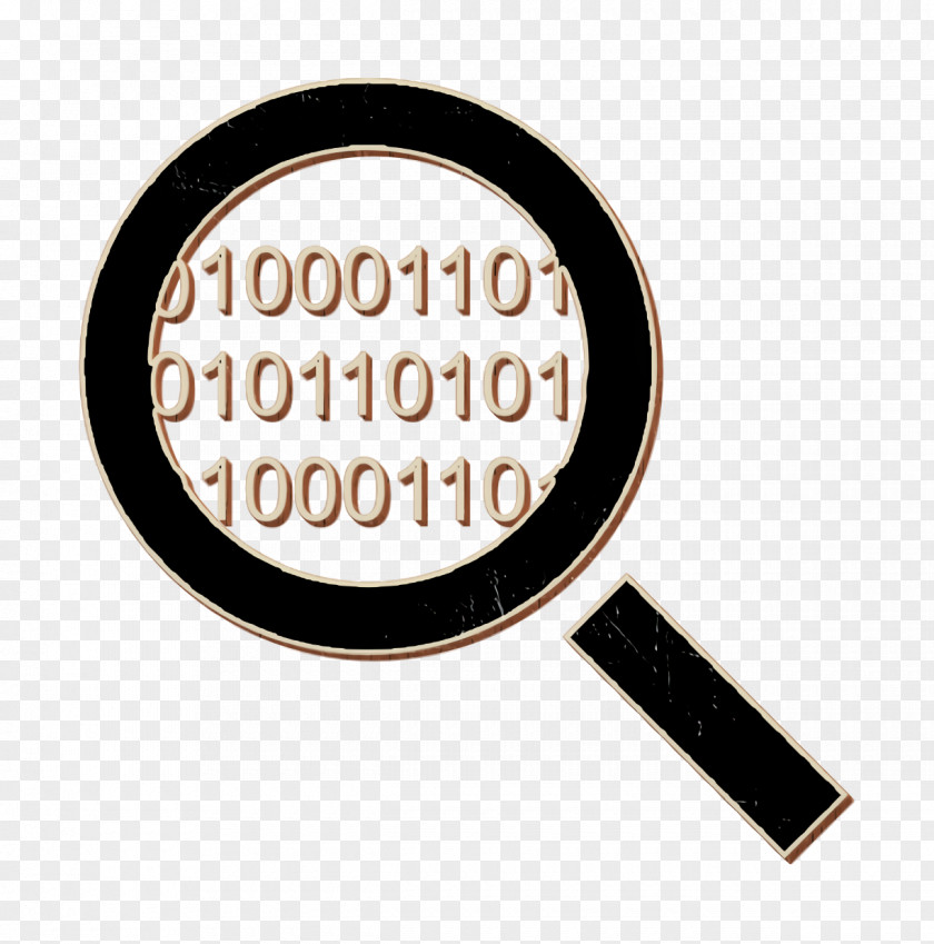 Code Icon Interface Search Symbol Of A Magnifier With Binary Numbers PNG
