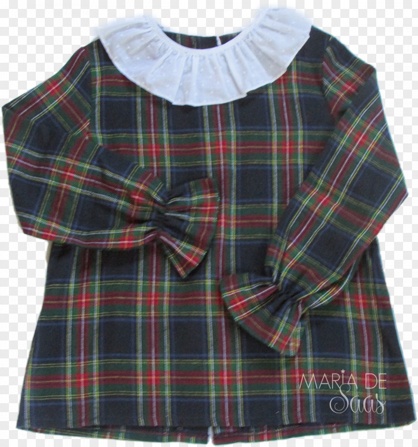 Dress Tartan Blouse Collar Sleeve PNG