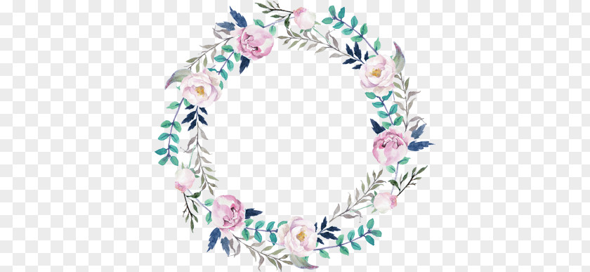 Flower Floral Design Wreath Watercolor Painting PNG