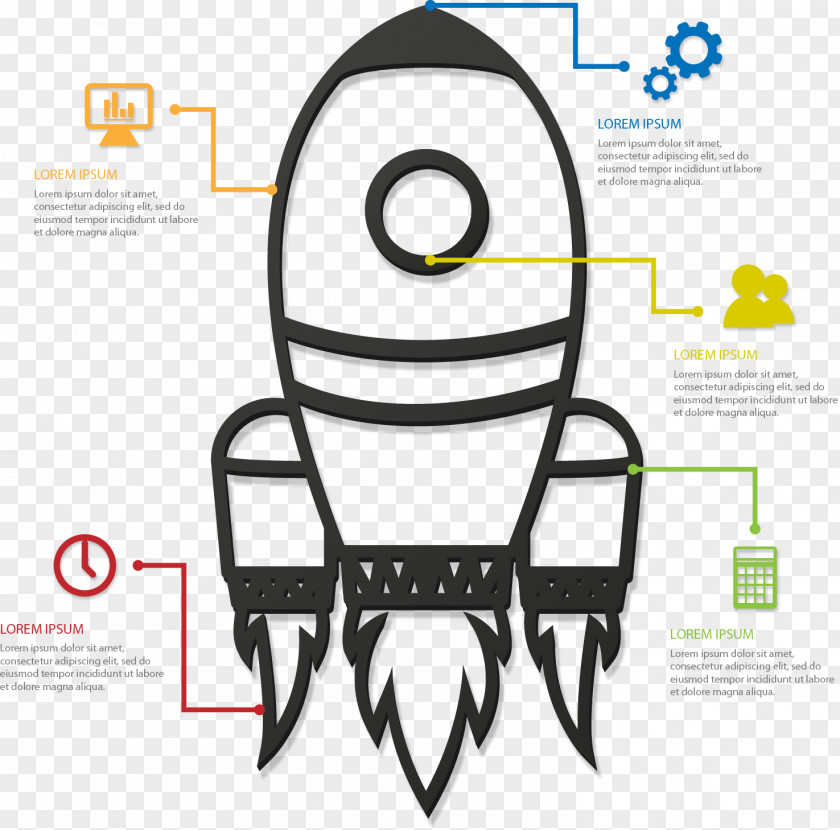 Vector Marketing Aircraft Material Infographic Rocket PNG