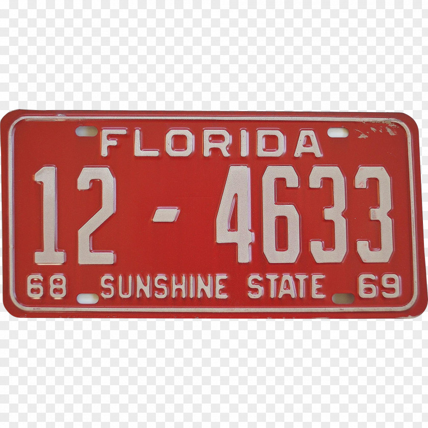 Car Vehicle License Plates Florida Antique Registration PNG