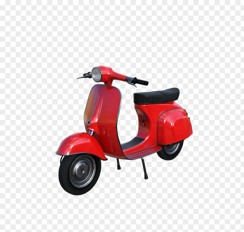Classic Scooter Red Motorcycle Computer File PNG