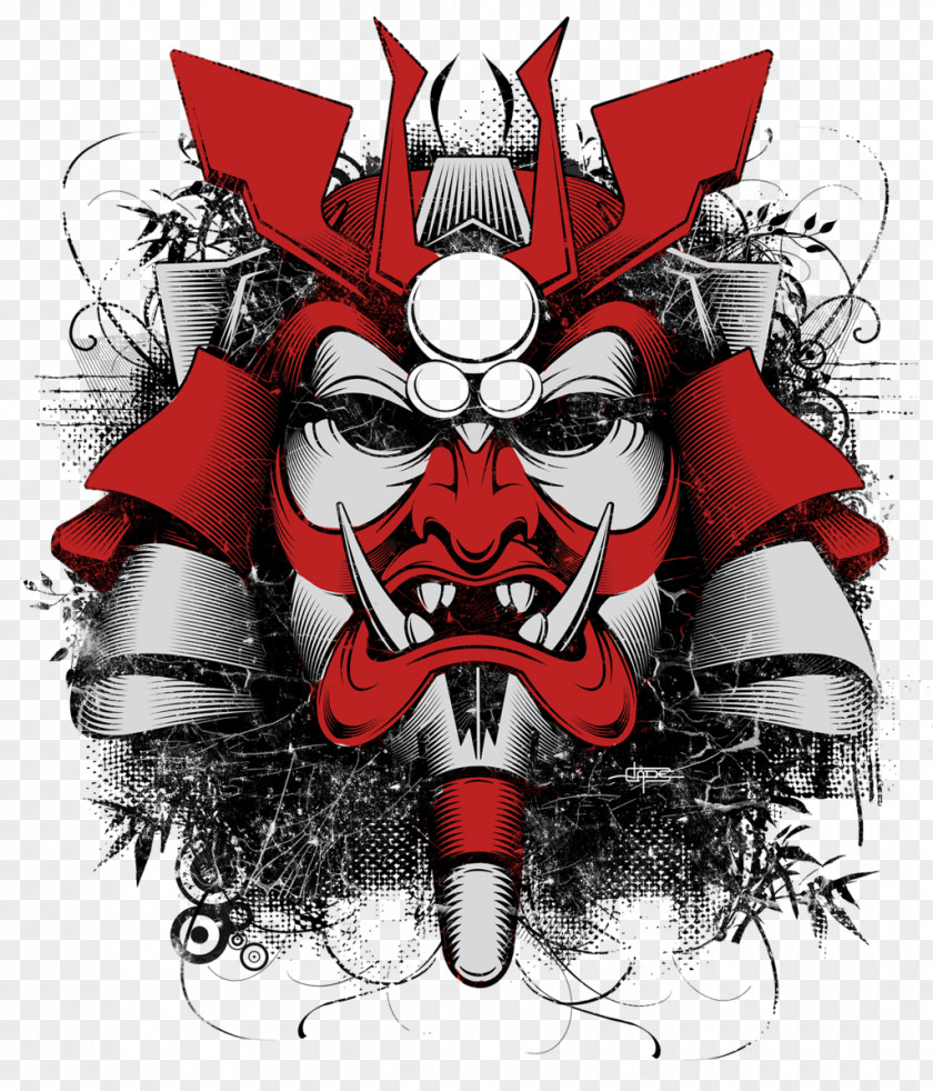 Samurai T-shirt Mask Men-yoroi Sticker PNG