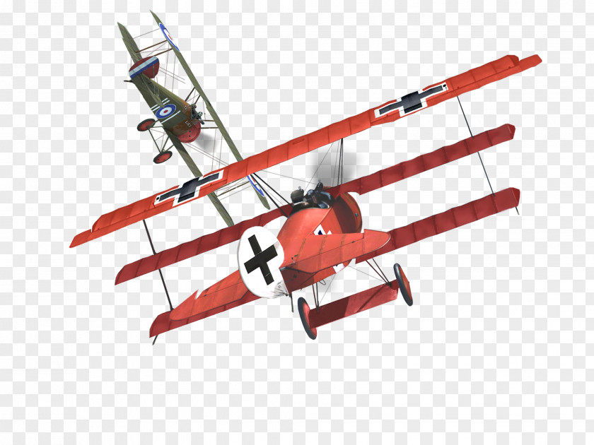 Watercolor Sky Airplane The Red Fighter Pilot First World War Second Triplane PNG