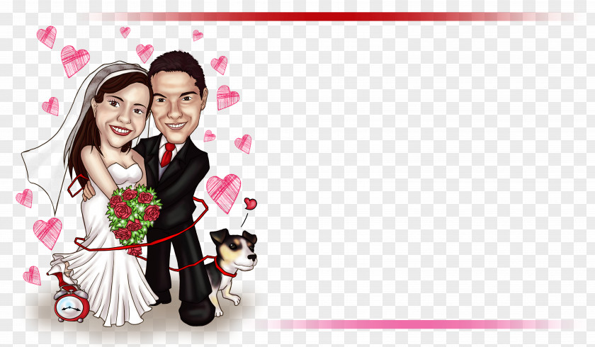 Art Caricature Marriage Convite PNG