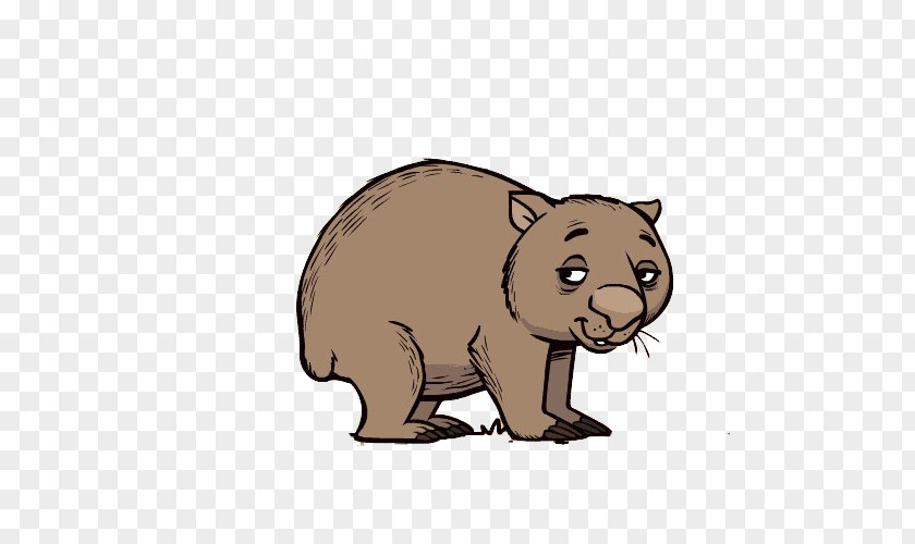 Brown Cartoon Bear Wombat Giraffe Platypus Dog PNG