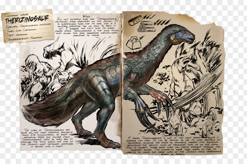 Dinosaur ARK: Survival Evolved Therizinosaurus Pegomastax Troodon PNG