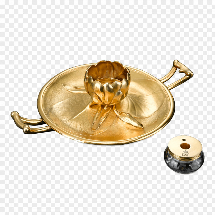 King Of Hanover House Inkwell Brass PNG