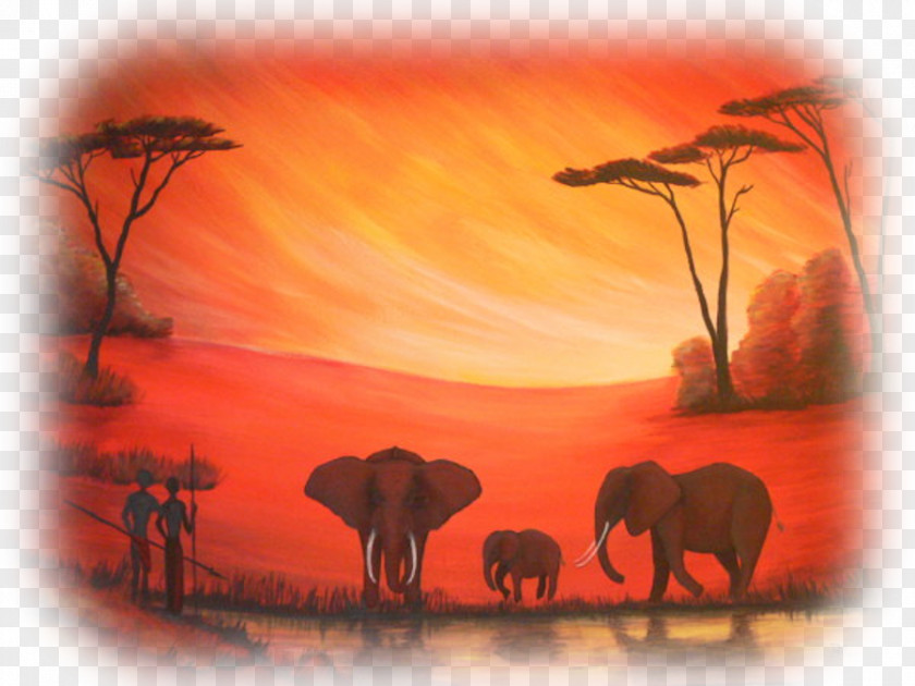 Painting African Elephant Watercolor Espace Tribuche Acrylic Paint PNG