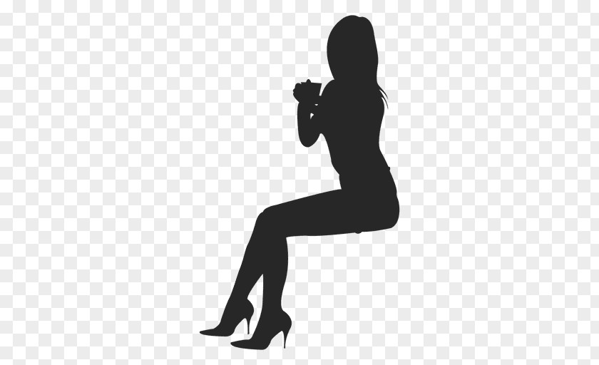 Sitting Man Silhouette Woman Drawing PNG