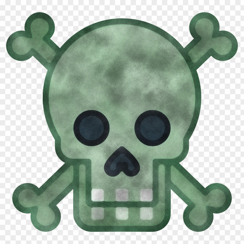 Skull Headgear Green Cartoon Bone PNG
