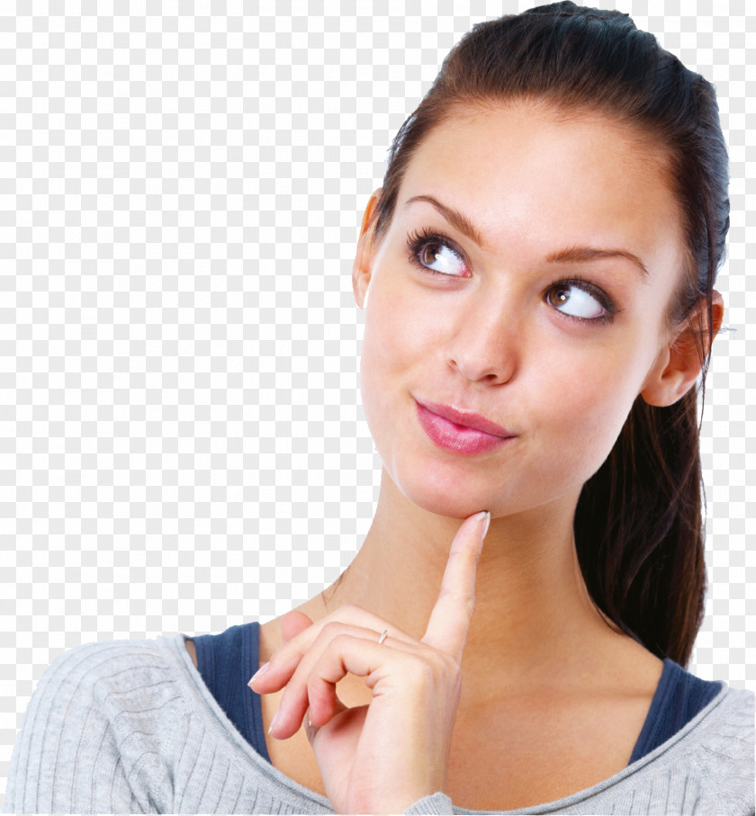 Thinking Woman Thought Information Knowledge Learning Concept PNG