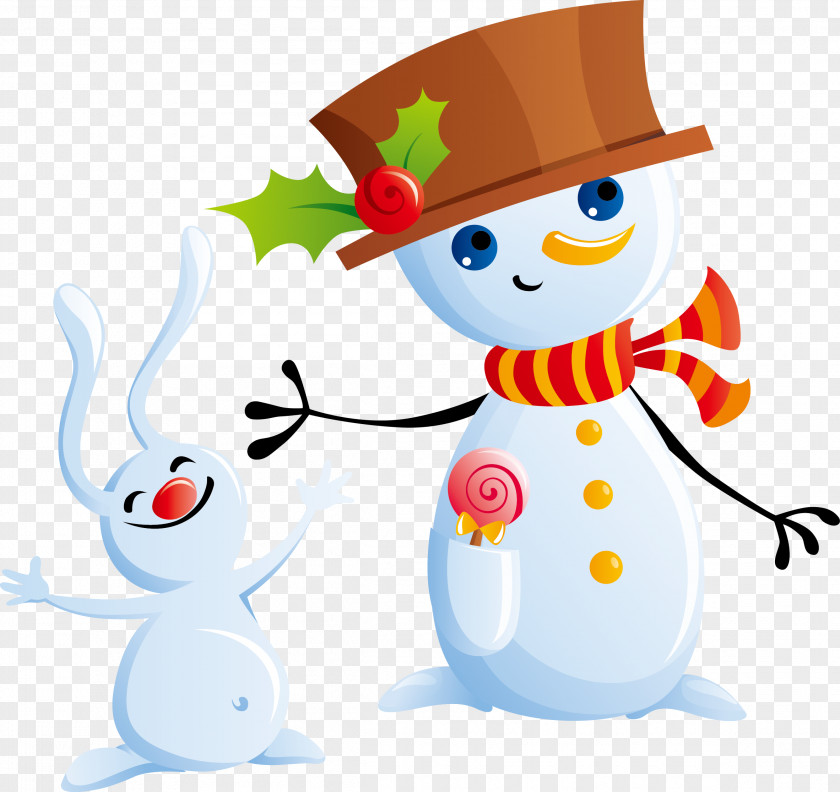 Christmas Snowman Vector Material Download PNG