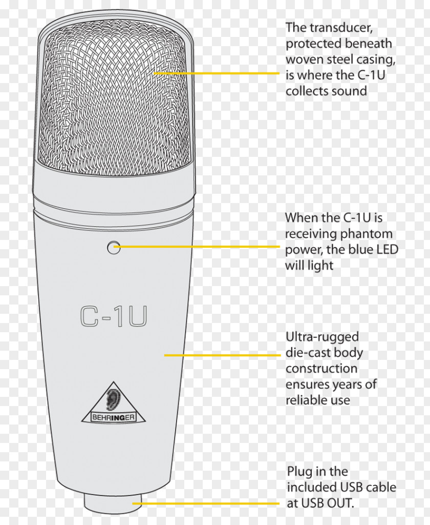 Microphone Behringer C-1U USB Audio PNG