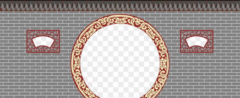 Chinese Arch On Portal Window Text Picture Frame Pattern PNG