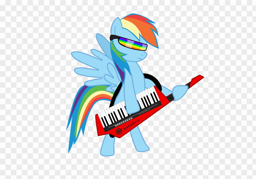 Misic Illustration Digital Art Keytar Rainbow Dash Cartoon PNG