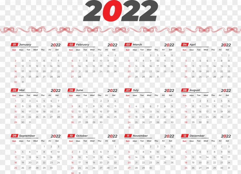 Printable 2022 Calendar 2022 Calendar Printable PNG