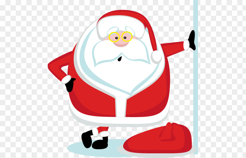 Cute Cartoon Santa Claus Candy Cane Christmas Gift PNG