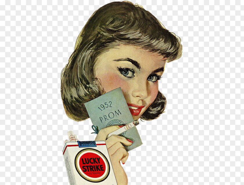 Woman Smoking A Cigarette Poster 1950s Lucky Strike Advertising Vintage Clothing PNG