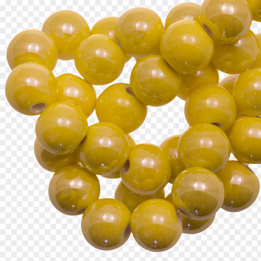 Bright Trend Ceramic Yellow Bead Color Blue PNG