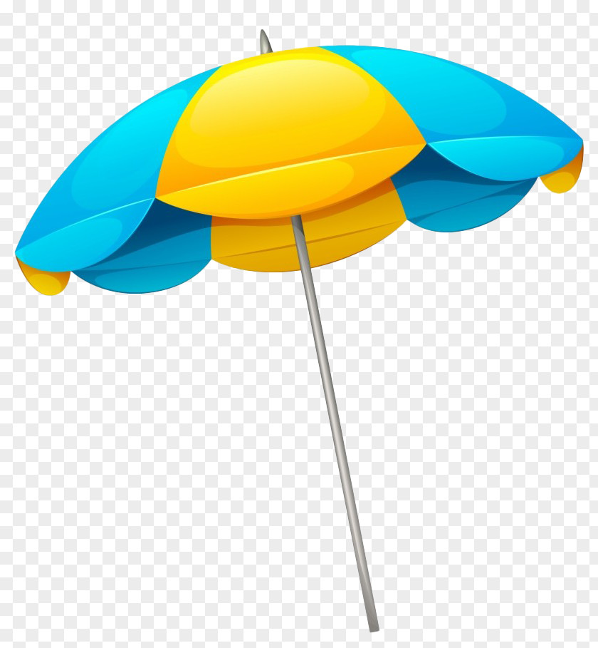 Turquoise Yellow Umbrella PNG