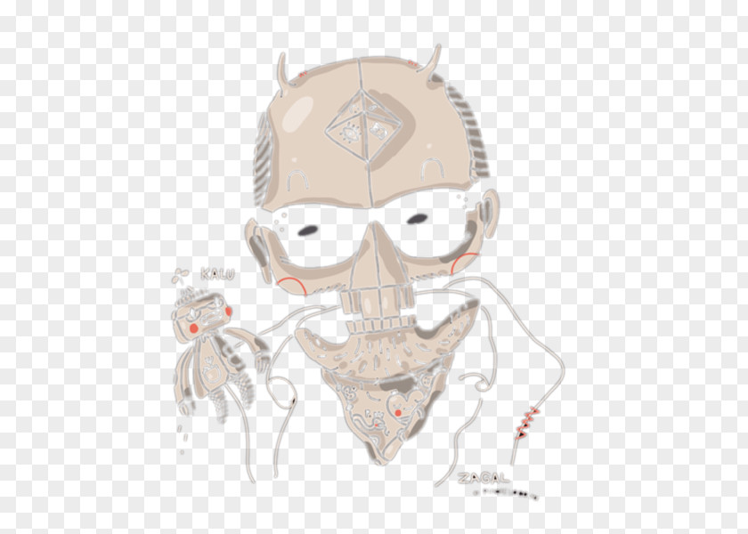 Creative Robot Skull Nose Illustration PNG