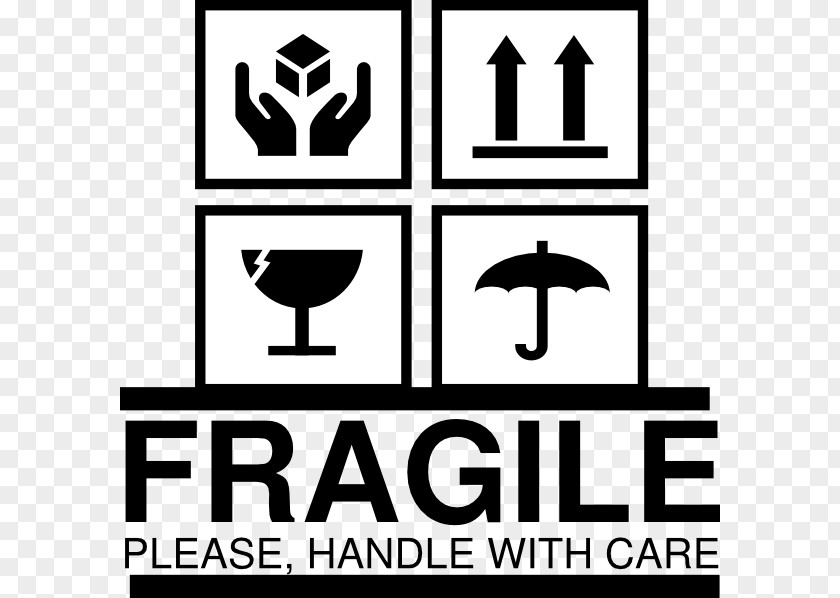 Fragile Paper Label Sticker Laundry Symbol Clip Art PNG