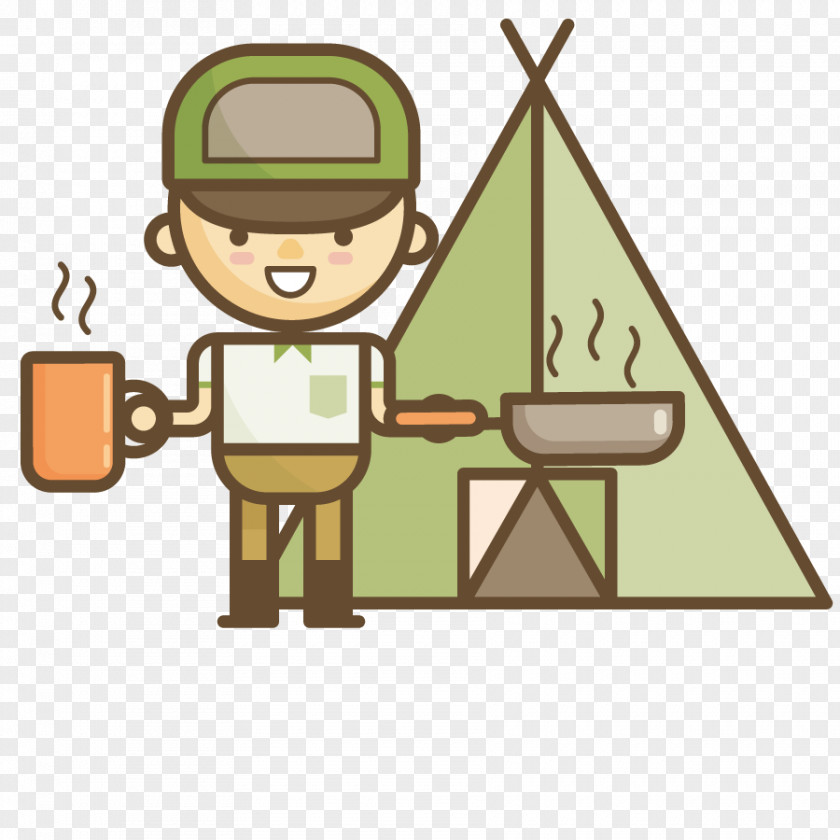 Outdoor Cooking Vector Characters Clip Art PNG