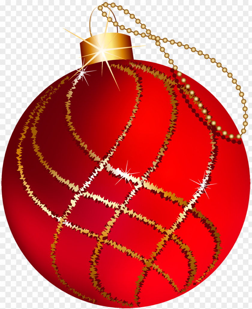 Transparent Christmas Large Red And Gold Ornament Clipart Decoration Tree PNG