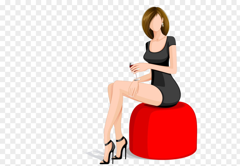 Design Mulher Sentada PNG