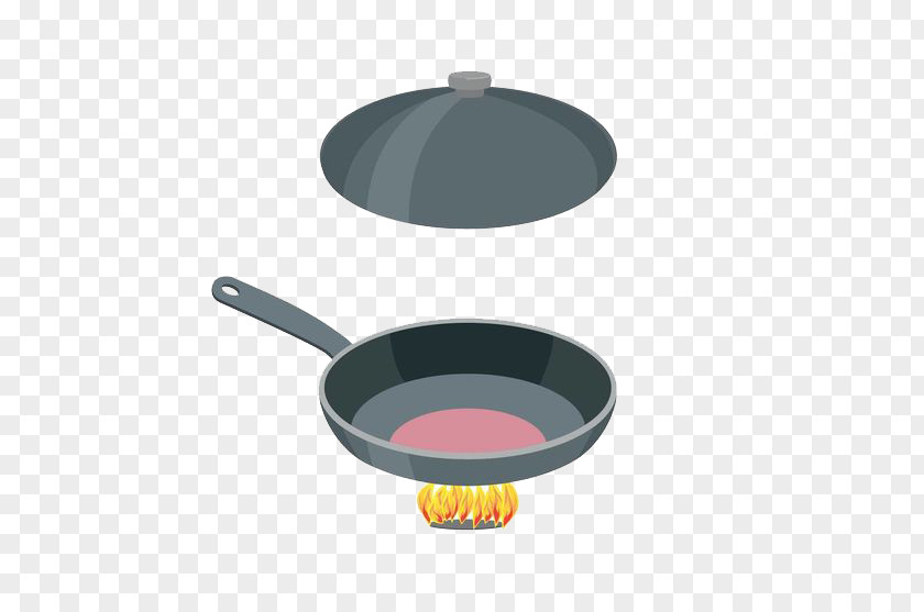 Frying Pan On Fire Fried Egg Scrambled Eggs Omelette PNG