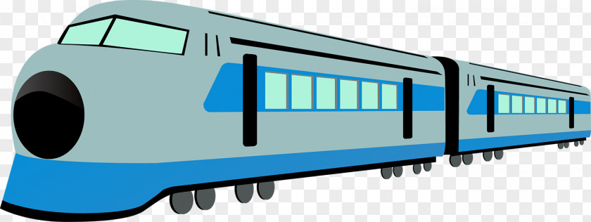 Lovely Blue Metro Train Vector Rail Transport TGV Clip Art PNG