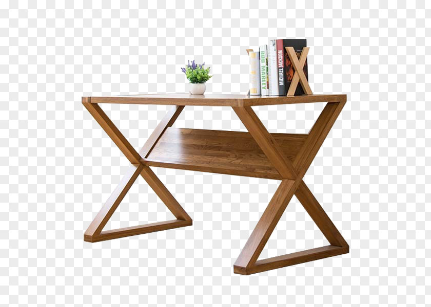 Wooden Cross Shape Desk Table Office Chair PNG