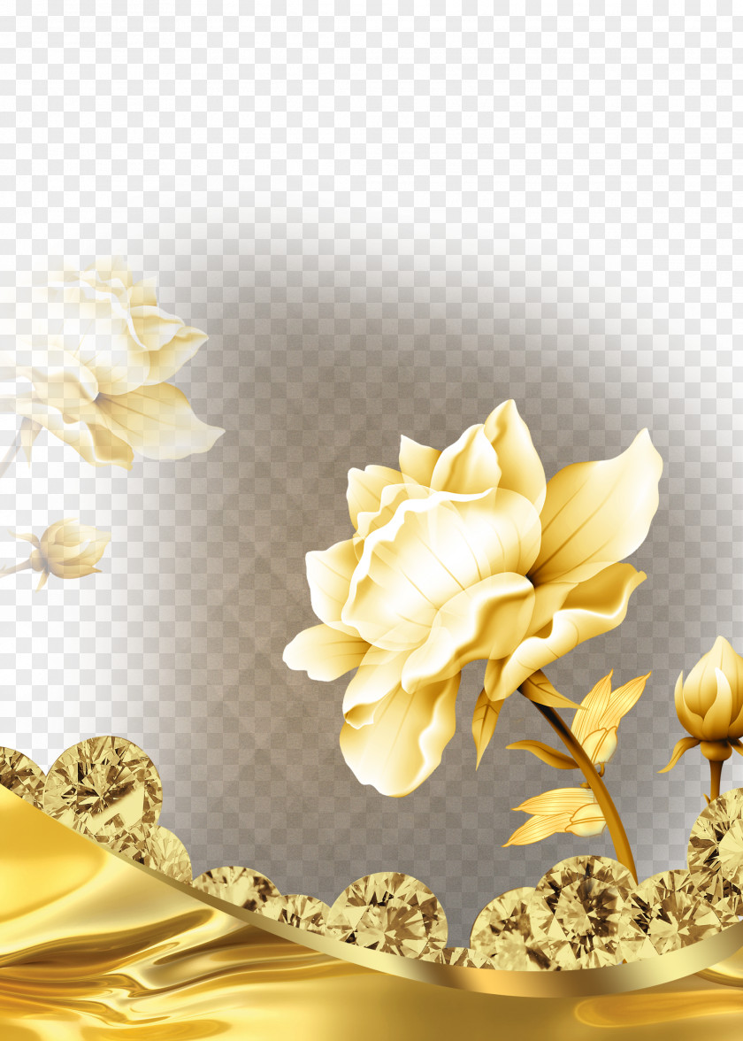 Diamond Poster Jewellery Gold PNG
