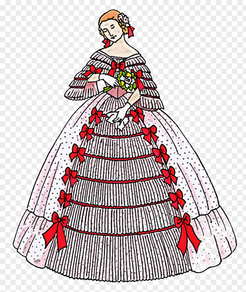Hoopskirt Victorian Fashion Costume Design Dress PNG