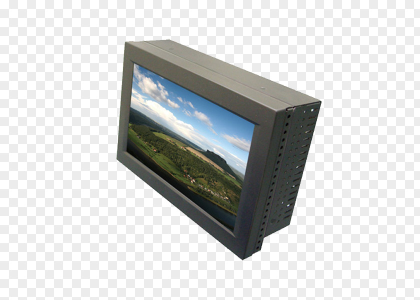Blue Panels Multimedia Display Device PNG