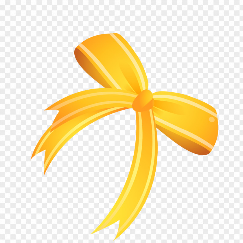 Gradient Yellow Bow Shoelace Knot Clip Art PNG