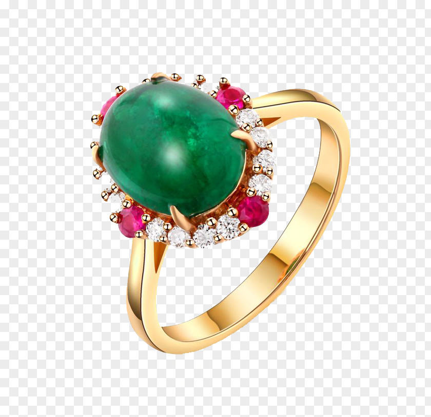Green Brick Inlaid Jewelry Ring Element Ruby Jewellery Gold PNG