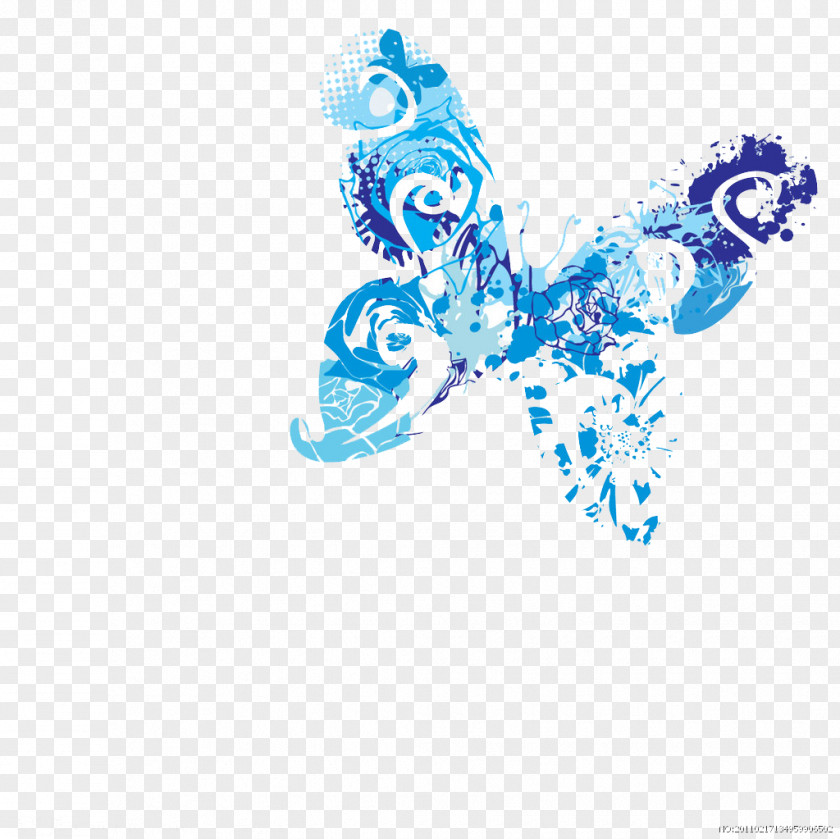 Blue Butterfly Papillon Dog PNG